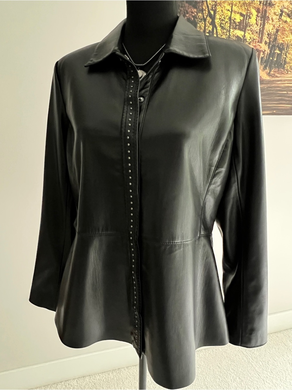 NWT Chico's Sleek Black Leather Jacket